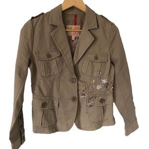 Mango Vintage Y2K embroidery Blazer Jacket size 4